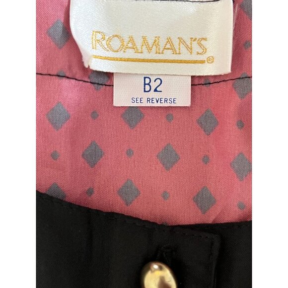 Roamans Womens Plus Size Red & Navy Polka Dot Popover Blouse 1X - Picture 4 of 5